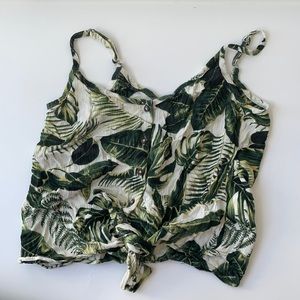 Green Leaf Cotton Tank Top
